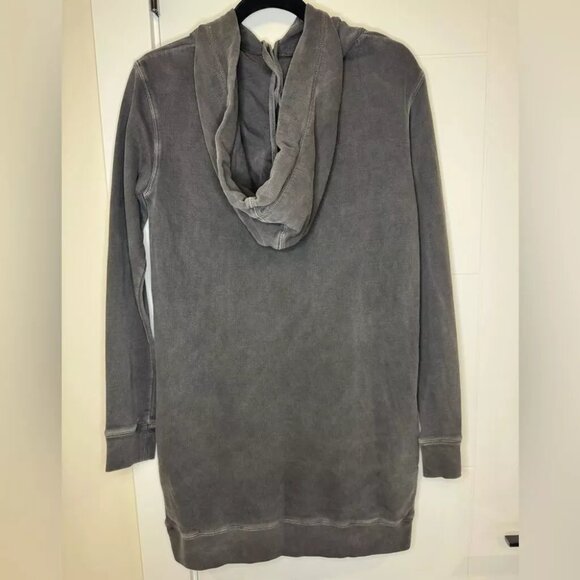 Zadig & Voltaire Sweatshirt Hoodie Dress XS Black Snake Whimsigoth Goth Grunge - Picture 5 of 8